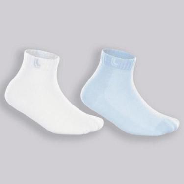 Imagem de Meia Lupo Cano Médio Baby Punho Soft 2025-088 C/2, Branco, Azul, 16-23