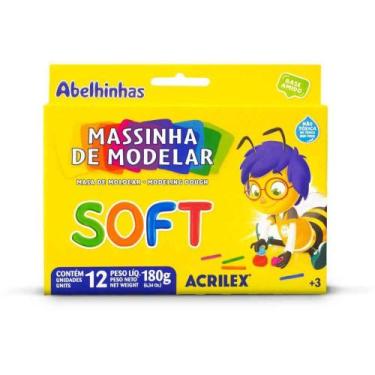 Imagem de Massa para Modelar SOFT com 12 Cores Foscas Base de Amido - Acrilex