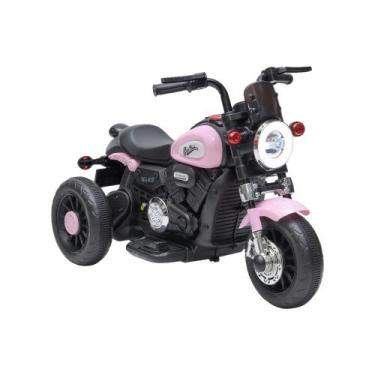 Imagem de Mini Moto Elétrica Infantil Halei Rosa 6V c/ Luz, Som e Música Zippy T