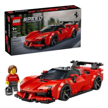 Imagem de Brinquedo de Montar 77254 com Modelo Detalhado do Ferrari SF90 XX Stradale e Minifigura de Piloto Vermelho Lego