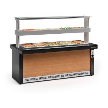 Imagem de Buffet Quente e Refrigerado GBTR200 Preto e Madeira Gelopar 220v