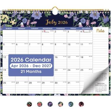 Imagem de Calendário Taja 2026-2027 21 Meses 29x37cm de Parede Floral