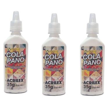 Imagem de Kit 3 cola pano 35g bisnaga  acrilex