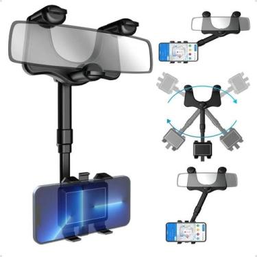 Imagem de Suporte Celular Veicular Carro Encaixe no Retrovisor - Antiqueda Retrá