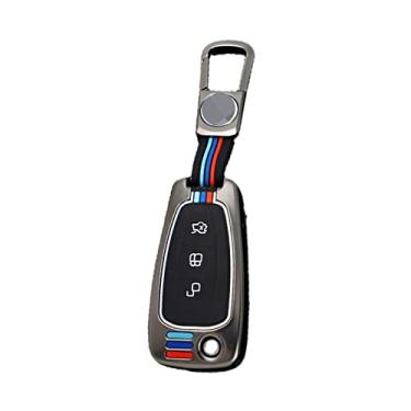 Imagem de Capa para chaveiro de carro capa de chave de liga de zinco inteligente, adequado para Ford Ranger C Max S Max Focus Galaxy Mondeo Transit Tourneo personalizado