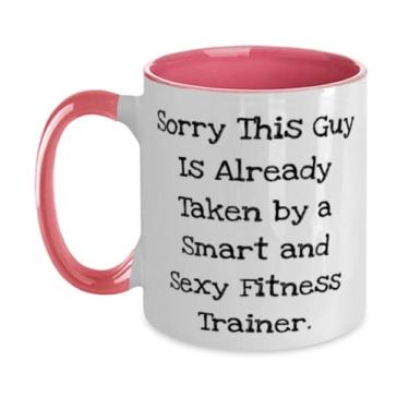 Imagem de Best Husband Gifts, Sorry This Guy Is Already Taken by a Smart and Sexy Fitness Trainer, Caneca especial de dois tons 325 ml para marido da esposa