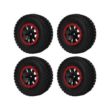 Imagem de Pneus de caminhão de curso curto, estável resistente ao desgaste Boa substituição Excelente aderência Roda de caminhão de curso curto para HPI para ZD Racing para Traxxas Slash(vermelho)