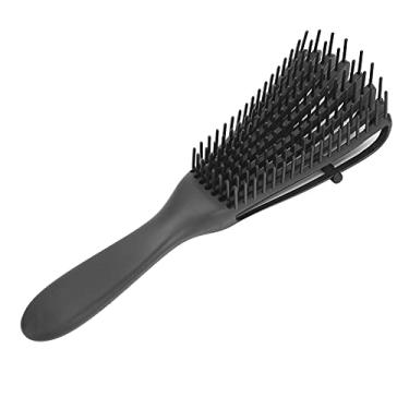 Imagem de Escova de desembaraçar, escova de cabelo de dentes finos pente escova de cabelo escova de cabelo pente para salão de beleza para viagens(Preto)