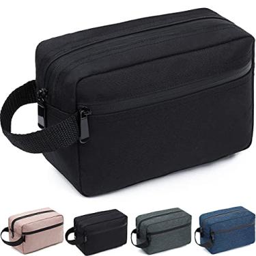 Imagem de Bolsa de Higiene Pessoal de Viagem para Mulheres e Homens, Bolsa de Barbear Resistente à Água para Acessórios de Higiene Pessoal, Sacos de Armazenamento Dobráveis com Divisor e Alça para Cosméticos