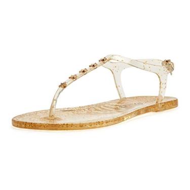 Imagem de Katy Perry Sandália feminina The Geli-T Strap Flat, Estrela/glitter transparente dourado, 40