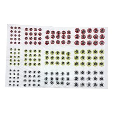Imagem de Milageto 183 Peças de Isca de Pesca Olhos 3D Holográfico Olhos de Mosca Amarrando Gabaritos Artesanais Faça Você, Vermelho Amarelo Prateado