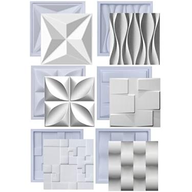 Imagem de Kit Formas de Gesso 3D e Cimento ABS Molde pra Revestimento de Parede FDG Painel Decorativo