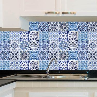 Imagem de Adesivo de Azulejo - Ladrilho Hidráulico - 20cm x 20cm - 24un - 049Azme