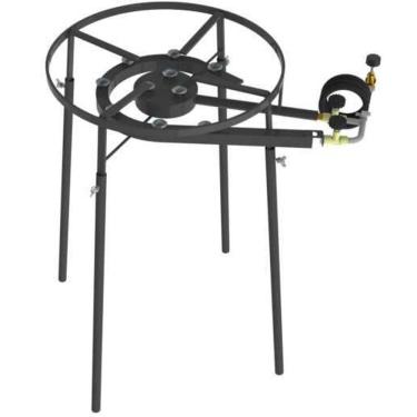 Imagem de Fogareiro Coyote c/ pé 2 Queim.(c/ 10 Chamas Caulim) -  Alta Pressão - F2B10P -  Progás.