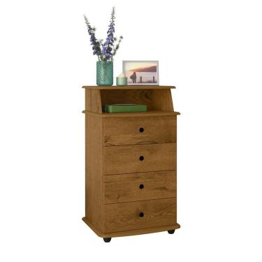 Imagem de Mesa de Cabeceira Luxo ll 4 Gavetas - Rede Móveis