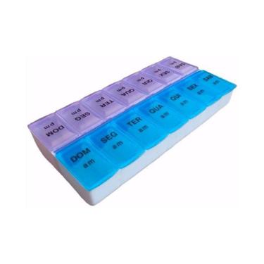 Imagem de Caixa Porta Comprimidos Organizador Semanal Dia E Noite 18X9