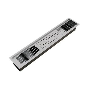 Imagem de Calha Úmida Canal Equipado Escorredor Louça Inox Embutido