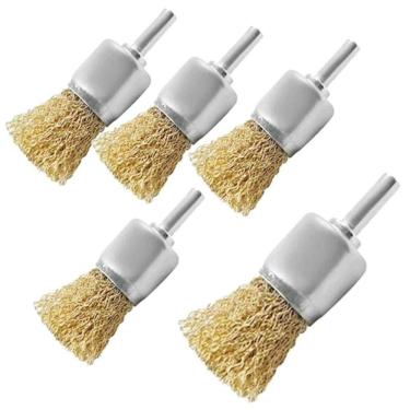 Imagem de Escova de Aço 25 MM Tipo Pincel Haste 6 MM Kit com 5 Peças MTX