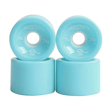 Imagem de Simhoa Conjunto de rodas de skate 4X para rodas de skate 78A 70X51 mm rodas de skate Longboard conjunto de rodas sobressalentes, azul claro