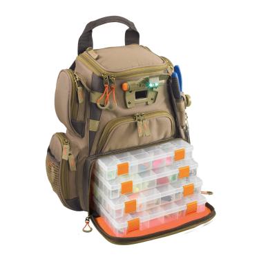 Imagem de Wild River Mochila compacta iluminada da CLC WT3503 Tackle Tek Recon e quatro bandejas PT3500, transparente, resistente à água para armazenamento de telefone
