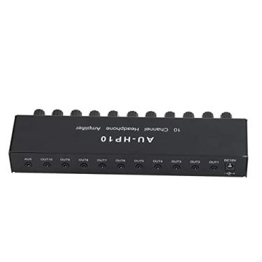 Imagem de Amplificador de fone de ouvido DC 12V 10 canais de metal amplificador de ¨¢udio est¨¦reo para palcos de est¨²dio