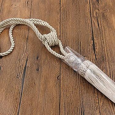 Imagem de 2 peças cortina tieback borla cristal frisado corda pendurada gravata decoração para casa cortinas douradas titular cordão fivela atadura acessórios de quarto, bege, 2 peças