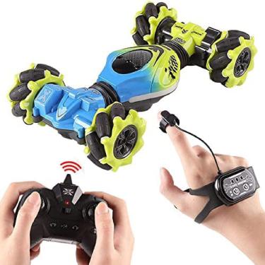 Imagem de Sensor de gestos RC Stunt Car 30 minutos de tempo de reprodução carro de controlo remoto todo-o-terreno giratório de dupla face 4WD 2,4 GHz veículo giratório com música leve mini decoração carro