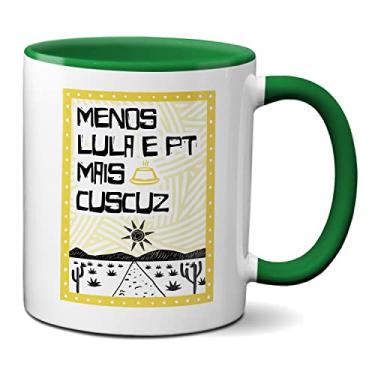 Imagem de Caneca Menos Lula E PT Mais Cuscuz Bolsonaro Preseidente (Verde)
