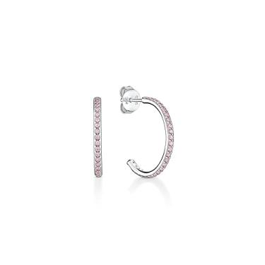 Imagem de Argola Gloss com Zircônia Rosa 20,3mm Jolie Monte Carlo