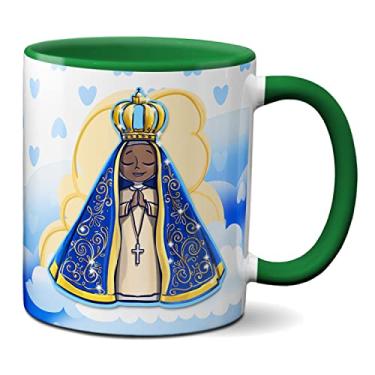Imagem de Caneca Católica Rogai Por Nós Mãezinha Querida De Aparecida (Verde)