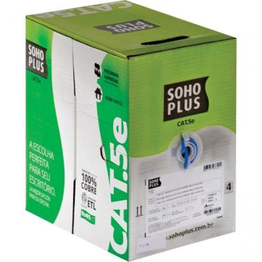 Imagem de Cabo Lan U/Utp Cat.5E 24 Awg 4 Pares Cmx 305M Azul 100% Cobr