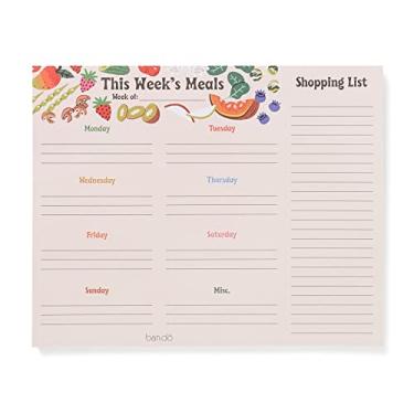 Imagem de ban.do Agenda semanal de refeições com lista de compras, diário de alimentos de bem-estar de 50 páginas, bloco de notas magnético para preparação de alimentos, Tutti Frutti
