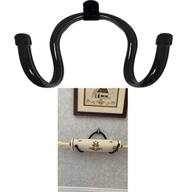 Imagem de Suporte de rolo de rolo de exibição Rack de rolo Organizadores de armazenamento, Decoração de casa Cozinha Ganchos de montagem na parede – Rack de garrafa multiuso para pendurar na parede – Ferragens incluídas – Sem rolo de massa