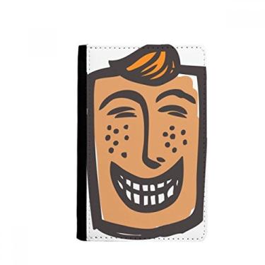 Imagem de Laugh Abstract Face Sketch Happy Passport Holder Notecase Burse Wallet Cover Card Purse, Multicolor