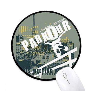 Imagem de DIYthinker Graffiti Street Hip-Hop Paris Padrão Mouse Pad Desktop Escritório Tapete Redondo para Computador