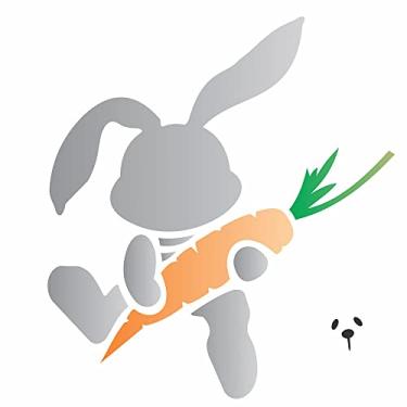 Imagem de Stencil de Acetato para Pintura OPA Simples 14 x 14 cm - 1897 Coelho com Cenoura