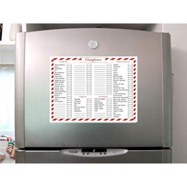 Imagem de Ímã De Geladeira Planner Compras Mercado Lista Recados