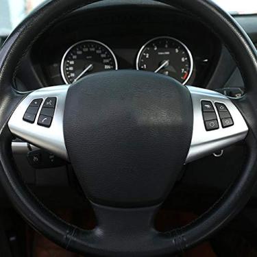 Imagem de JIERS Para BMW X5 E70 2008-2013, acessórios de carro com moldura de botão de volante fosco ABS