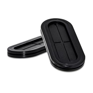 Imagem de Flyshop Preto 40 x 110 mm, argolas ovais de borracha de 1 9/16" x 4 11/32", plugue de furo de perfuração proteção de fio de ilhós de borracha sintética, dupla face, pacote com 10