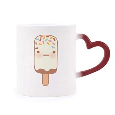 Imagem de Caneca Facial Expression Chocolate Sorvete Sensível ao Calor Caneca de Grés Mudança de Cor Vermelha