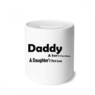 Imagem de DIYthinker Love Hero Daddy Festival Citação Dinheiro Caixa de Cerâmica Porta-Moedas Presente