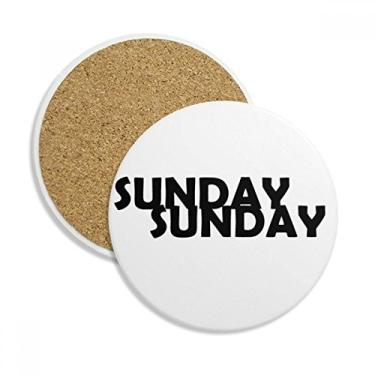 Imagem de Caneca de porta-copos de domingo com personagens estilosos, pedra absorvente de proteção de mesa