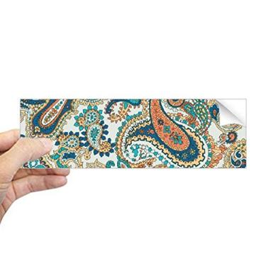 Imagem de DIYthinker Adesivo retangular clássico azul laranja abstrato padrão de peixe adesivo para janela notebook