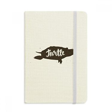 Imagem de Caderno de animais tartaruga preto e branco oficial de tecido capa dura diário clássico