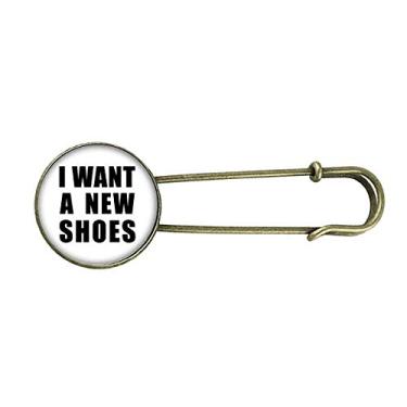 Imagem de I Want A New Shoes Art Deco Gift Fashion Retrô Metal Broche Clip Joias
