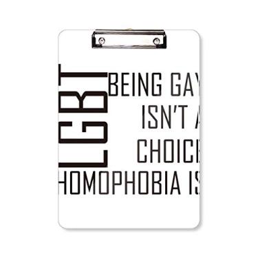Imagem de LGBT Placa de apoio para a bandeira do arco-íris Escolha ou Não Prancheta Pasta para escrever A4