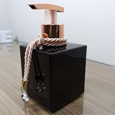 Imagem de Dispenser Porta Sabonete Líquido Vidro Válvula Rosê Gold