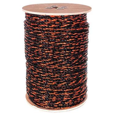 Imagem de Corda de polipropileno torcido Golberg – 1/4, 5/16, 3/8, 1/2, 5/8, 3/4, 1, 1-1/4, 1-1/2 e 2 polegadas de diâmetro – 10 – 1200 pés de comprimento – resistente à umidade, produtos químicos, óleo e apodrecimento – Marinho, náutico, 3/8 Inch X 50 Feet, Black and Orange