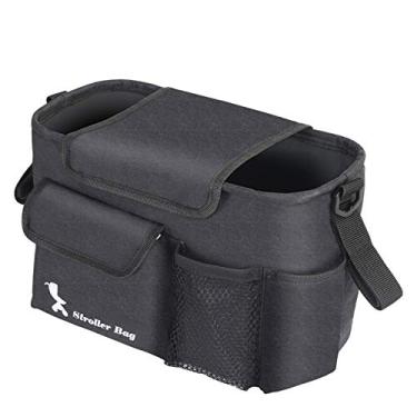 Imagem de Duotar Organizador De Carrinho,Bolsa para carrinho de criança Bolsa de armazenamento universal para carrinho de criança com alça de ombro removível Suporte de copo para carrinho de bebê