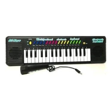 Teclado Infantil Musical Eletrônico com Microfone - Braskit